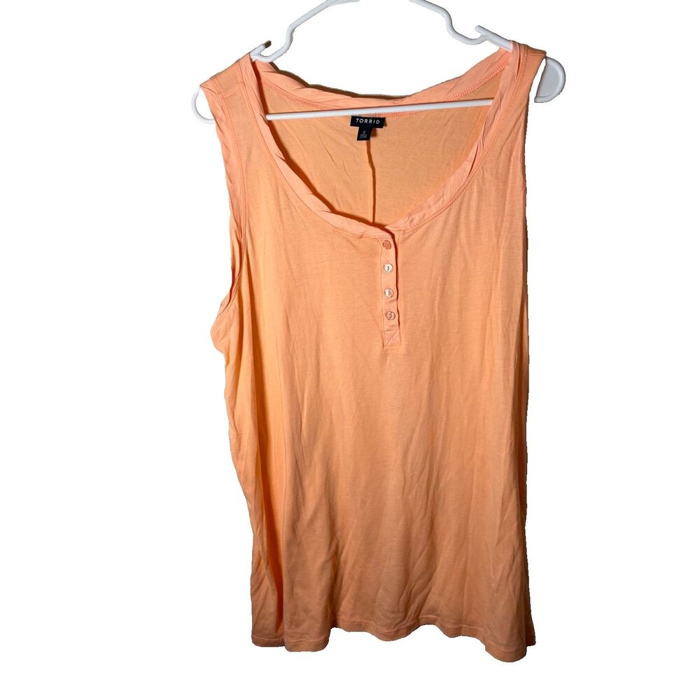Torrid Tank Top Women's 2 Orange Round Neck Sleeveless Basic 2X Casual Shirt